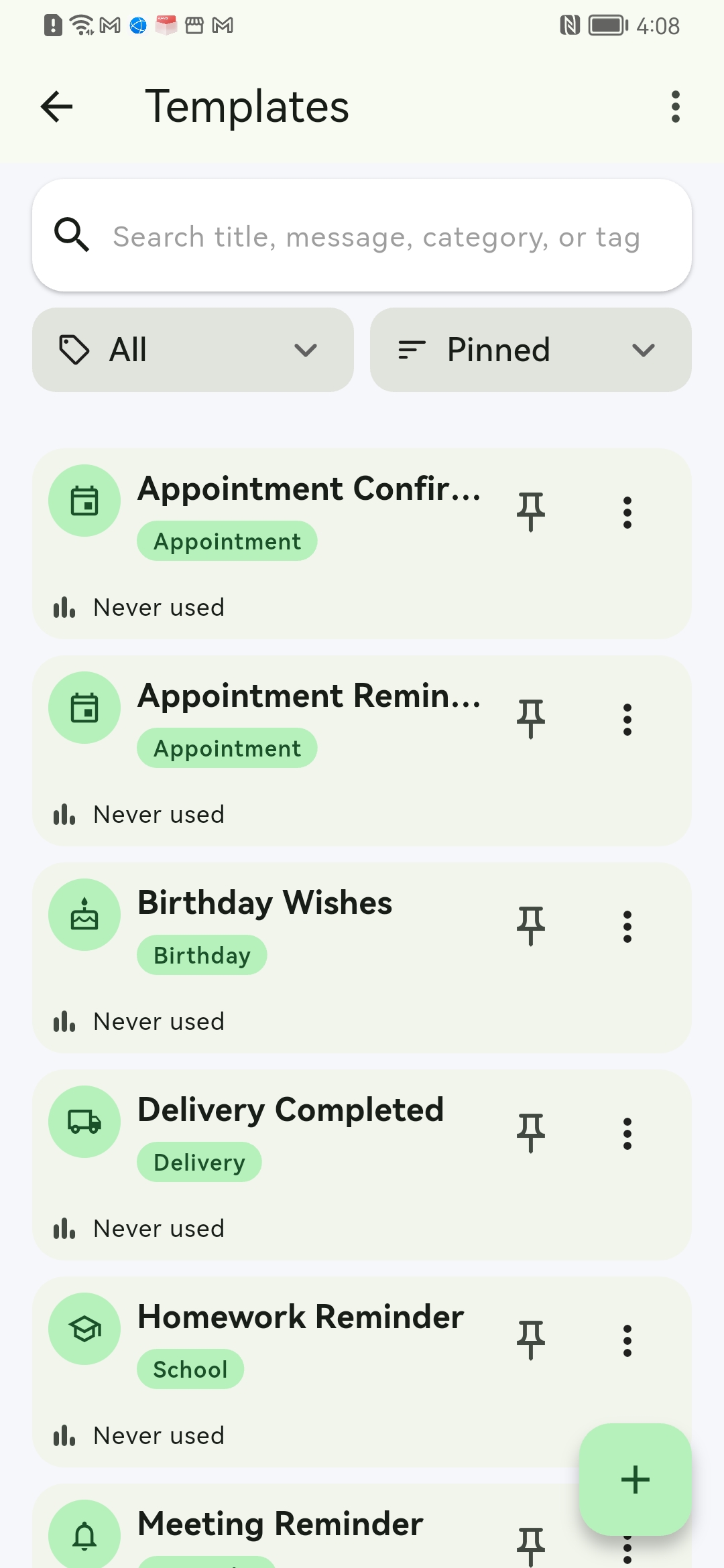 WAMate templates screen thumbnail